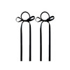2Pcs Black Ribbon Hair Ties With Bow For Women Satin Hair Bows For Girls Silk Bowknot Elastic Scrunchies For Wedding Party Valentines