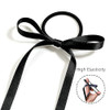 2Pcs Black Ribbon Hair Ties With Bow For Women Satin Hair Bows For Girls Silk Bowknot Elastic Scrunchies For Wedding Party Valentines