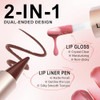 Aiueo 2 In 1 Lip Combo Set Nude Brown Lip Liner And Lip Gloss Set 06