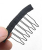 Jozlynn 12Pcs Black 6 Teeth Wig Comb Clips For Synthetic Wig Hairpiece