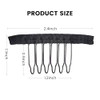 Jozlynn 12Pcs Black 6 Teeth Wig Comb Clips For Synthetic Wig Hairpiece