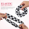 Amosfun 2Pcs Checkerboard Hair Scrunchies Black White Chiffon Hair Ties