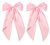 Furling Pompoms Hair Bows For Women Large Satin Silky Hair Bow Clips Ribbon Long Tail French Barrette Hair Clamps Girls Hair Accessories