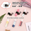 Desing Wish 3 Pcs Mini Chapstick Holder Keychain Elastic Sleeve Chapstick Keychain Holder For Lip Balms Lip Gloss Lipsticks Portable Lip