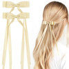 Vobobe 2Pcs Hair Bows For Women Girls Tassel Ribbon Bowknot Hair Clips Barrettes For Girl With Small Long Tail Solid Satin Hair Accessories