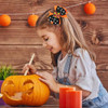 Fall Thanksgiving Turkey Hair Bow Clips Girls Orange Pumpkin Cheer Bowknot Alligator Barrettes Pins Kids Toddlers Give Thanks Day Cute