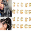 20 Pcs Gold Hair Jewelry For Braids With Crystal Rhinestone Dreadlock Braid Clips Non Piercing Ear Cuffs Clip Jewelry Women Men Hair