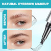 Eyebrow Pencil With 4 Tip Microblade For Natural Eyebrow Makeup Eyebrow Microblading Pen Waterproof And Smudge Proof 2 Dark Brown