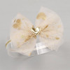Bethynas Lace Bowknot Headband Gauze Bow Elastic Hairband Birthday Party Princess Crown Heart Hair Accessories Gold