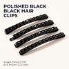 4Pcs Black Rhinestone Barrettes Crystal Diamond Bobby Pin Shiny Hair Pin Hairpin Sparkly Hair Decoration For Women Clip Bangs Metal Hair
