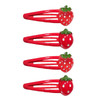 Pejlnd 4Pcs Strawberry Hair Clip Red Metal Snap Fruit Hair Clips