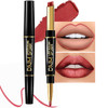 Evpct 1Pcs Mauve Red Metallic Lip Liner And Lipstick Set Kit For Women Lips Kit With Lip Liner Lip Stains Long Lasting Waterproof 24 Hour