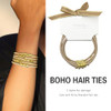 Blonde Boho Hair Ties Bracelet Cute Ponytail Holders With Gold Bead Jewelry For Women Trendy Elastic Hair Accessories For Thick Thin Curly