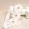 Bethynas White Flower Lace Elastic Headband For Baby Girls Floral Baptism Christening Toddler Hairband Infant Flower Pearl Birthday Party