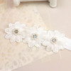 Bethynas White Flower Lace Elastic Headband For Baby Girls Floral Baptism Christening Toddler Hairband Infant Flower Pearl Birthday Party