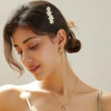 Whavel Gold Hair Clips 2Pcs Gold Barrettes For Women Rhinestone Clip Fancy Barrette Wedding Prom Hair Accessories For Women