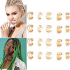 20 Pcs Gold Hair Jewelry For Braids Metal Alloy Braid Clips Rhinestone Hair Braids Dreadlock Non Piercing Ear Clip Beard Beads For Women Men