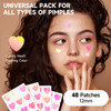 Dazzlook Cute Heart Pimple Patch Hydrocolloid Holographic Colors 48 Count