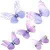 Hinzic 5Pcs Purple Butterfly Hair Clips Gradient Rhinestone Organza Barrettes Christmas Bachelorette Party Halloween Rave Festival Concert