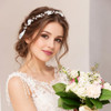 Hjzhii Flower Headpiece Headband White Pearl Flower Headband