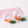 2 Pcs Easter Bunny Hair Clips Plush Rabbit Barrettes With Carrot Cute Rabbit Ear Hairpin White Bunny Hairgrips Fluffy Hair Clips For