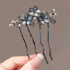 1Pcs Flower Rhinestone Hair Comb Clips Floral Hair Pins For Buns Flower French Metal Hair Pin Hair Fork Decorative Hair Combs French Side