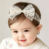 Ickeyou Baby Girls Bow Lace Headband Cute Soft Hairband White Butterfly Knot Headbands For Newborn Infants Toddlers Kids Christening Baptism