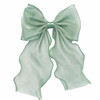 Large Bow Hair Clip For Women Long Tail Ribbon Bow Hair Clip Coquette Hair Accessories For Girls Elegant Hair Bow Mint Green