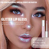 Wugbc Glitter Lip Gloss Peach Chameleon Chrome Liquid Lipstick Non Sticky Shimmer Holographic Metallic Lips Long Lasting Waterproof Smooth