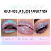 Wugbc Glitter Lip Gloss Peach Chameleon Chrome Liquid Lipstick Non Sticky Shimmer Holographic Metallic Lips Long Lasting Waterproof Smooth
