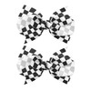 Yanjie 2Pcs 4 Checkered Hair Clips Girls Black White Ribbon Hair Accessories Kids Racing Theme Party Game Costume Baby Girl Checkered Outfit