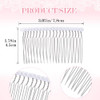 Beiqiya 2Pcs Veil Hair Comb Clips Ribbon Wrapped Side Combs White