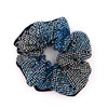 Embellished Sparkly Blue Crystal Scrunchie Hair Tie Ponytail Holder Accessory for Women