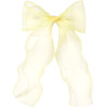 Ststr Large Hair Bow Clips Yellow Silk Yarn Ribbon Bow Hair Barrette For Women Elegant Long Tail Bowknot French Hairstyles Accessories For