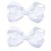 White Grosgrain Ribbon Hair Bows With Scalloped Edge For Teen Girls 2Pcs 3 Small Dressy Bow Alligator Clip For Women Secure Non Slip