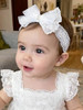 Ickeyou Baby Girls Headband White Bow Lace Headbands Soft Elastic Bowknot Hairbands Cute Hair Accessory For Newborn Kids Infant Toddler