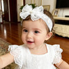 Ickeyou Baby Girls Headband White Bow Lace Headbands Soft Elastic Bowknot Hairbands Cute Hair Accessory For Newborn Kids Infant Toddler