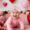 Yanjie 7 Valentines Hair Bow For Baby Girls Love Heart Headbands Valentine Hair Accessories For Infants Pink Headband Cute Bowknot Barrettes