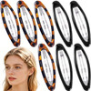 Smallcat 8 Pcs Hair Metal Barrettes For Women 2.6 X 0.8 Black And Tortoise