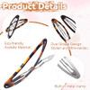 Smallcat 8 Pcs Hair Metal Barrettes For Women 2.6 X 0.8 Black And Tortoise