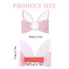 Anbala 2Pcs Glitter Easter Hair Bows For Women Girls Pink Easter Bows Cute Bunny Hair Clips 3.03 Inch White Rabbit Ear Alligator Clip Easter