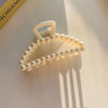 1 Pcs White Hair Claw Clips Multi Use Barrettes For Thin Hair With Non Slip Strong Hold Pearl Claw Hair Accessories For Women Girls