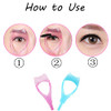 3Pcs Blue Plastic 3 In 1 Eyelash Tool Makeup Upper Lower Eye Lash Mascara Shield Guard Applicator With Comb Eyelashes Curlers Shields
