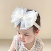 Rannyrena Cute Lace Bow Baby Girls Headbands White Knot Headband Soft Chiffon Hair Band For Newborn Infant Toddler Kids Hair Accessories
