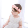 Rannyrena Lace Flower Bow Baby Girls Headband Pink Knot Infant Wrap Soft Chiffon Elastic Baby Turban Hair Band For Newborn Infant Toddler