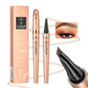 Light Brown 4 Point Micro Fork Tip Eyebrow Pencil Smudge Proof Portable 01