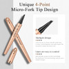 Light Brown 4 Point Micro Fork Tip Eyebrow Pencil Smudge Proof Portable 01