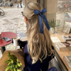 Vobobe 2Pcs Hair Bows For Women Girls Navy Tassel Hair Ribbon Bowknot Hair Clips Barrettes Hair Accessories For Girl With Long Tail Navy
