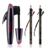 Geuufea 3 Piece Waterproof Mascara And Eyeliner Set Black Volumizing Cream Finish Medium Coverage Unisex
