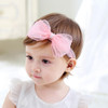 Rannyrena Baby Girl Bows Lace Headband Soft Cotton Tulle Hair Band Princess Infant Head Wrap Turban Ribbon Bow Knot Elastic Hair Accessory
